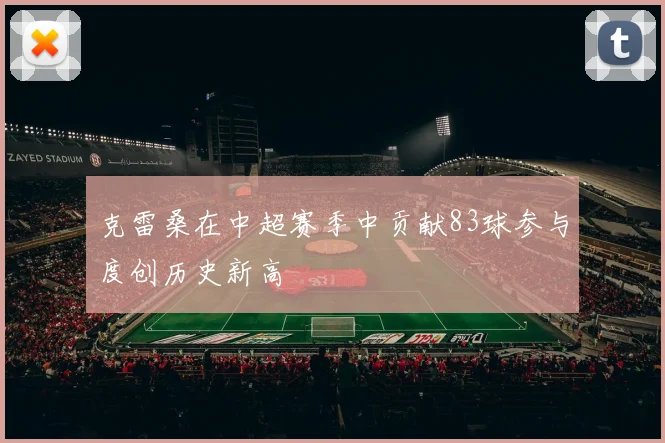 克雷桑在中超赛季中贡献83球参与度创历史新高